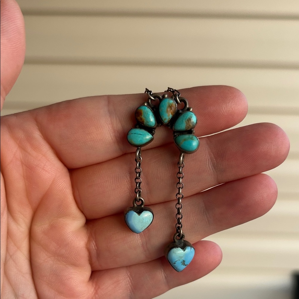 Turquoise/ Golden Hills Heart Dangla Naja Necklace